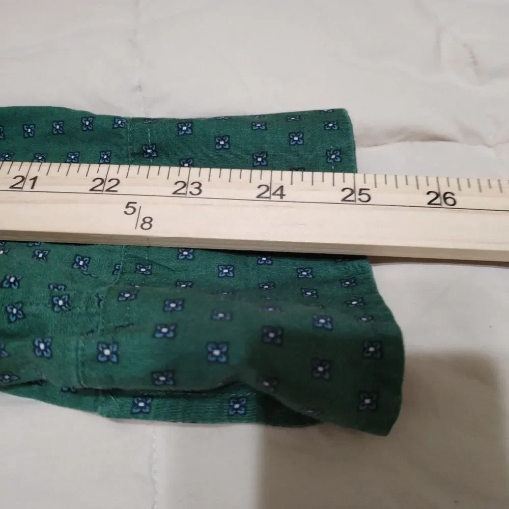 J Crew Men's Large Shirt Green Mini Floral Long Sleeve‎ Casual Button Down Geo